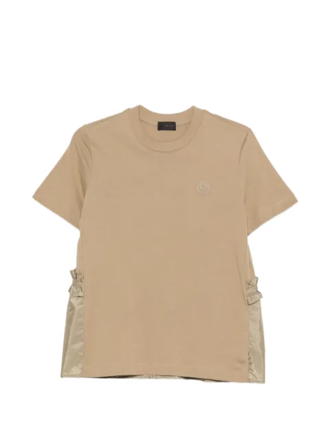 Moncler ruffled logo-patch T-shirt Neutrals L20938C0000889B8Q