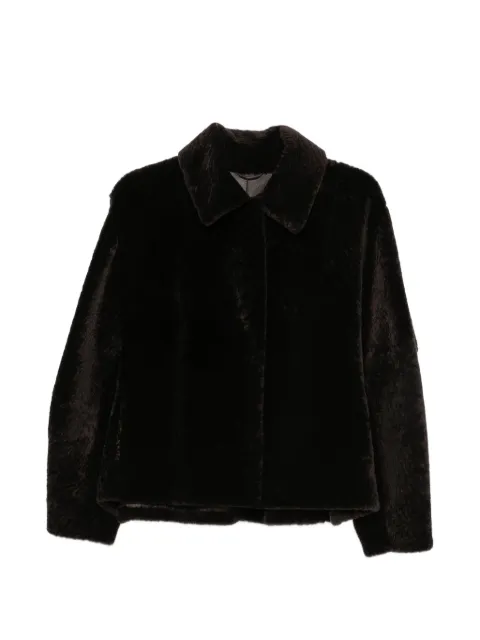 Manzoni 24 shearling-finish spread-collar jacket Brown 26M1332S23NCARRUBA