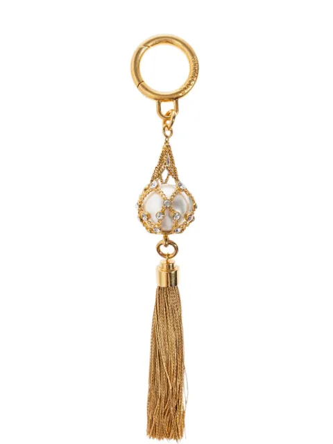 Balmain crystal-embellished tassel keyring Gold HN1RR294MZBM