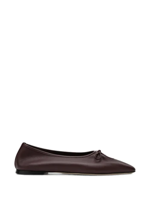 Dear Frances bow-detail leather ballet flats Red GAL22LE