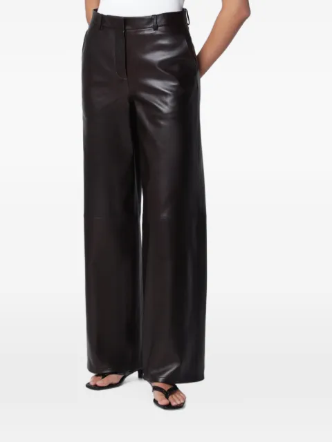 Nour Hammour Coda wide-leg leather trousers Brown PF26PNT36LE
