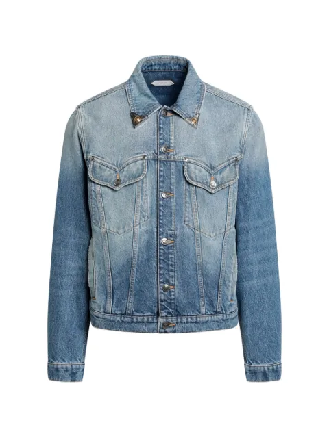 Versace embellished-collar denim jacket Blue 10258251A18405