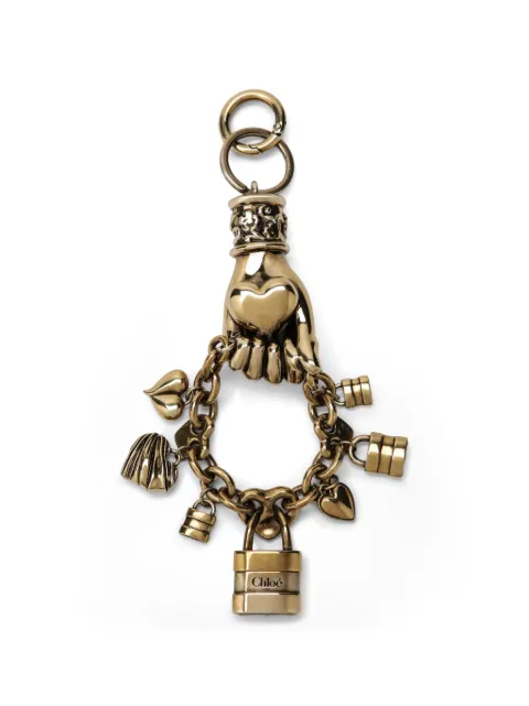 Chloé charm-embellished hand-motif keyring Gold CH26AK259CB7