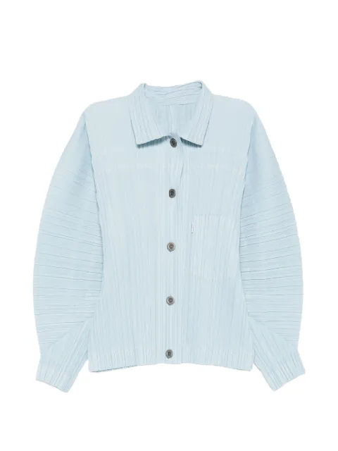 Pleats Please Issey Miyake pleated shirt Blue PP66JC212
