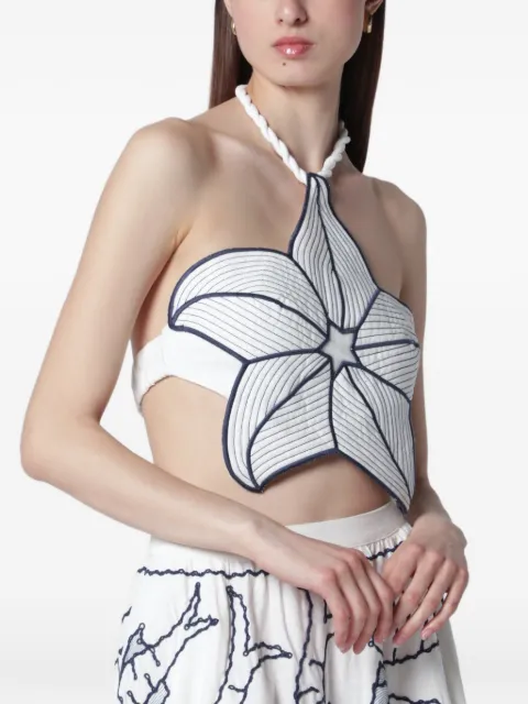 FARM Rio star-shaped halterneck top White 363030