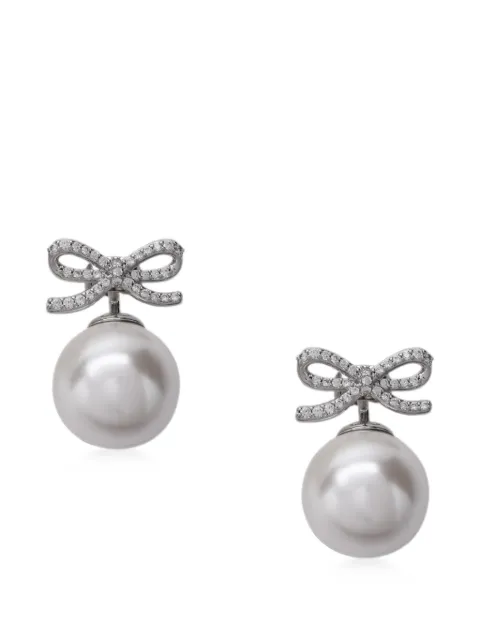 Self-Portrait bow-detail earrings Silver PF26604EPR
