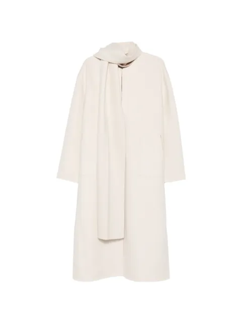 ALICIA AUDREY Camilla scarf-detail longline reversible coat Neutrals CO7CCAMILLA