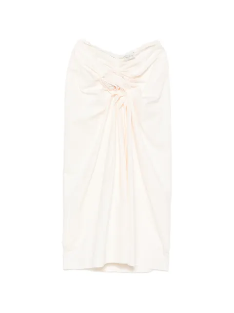 Magda Butrym knot-detail ruched midi skirt Neutrals 656726