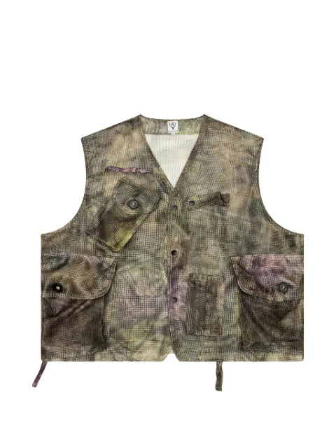 SOUTH2 WEST8 Bush Tenkara mesh vest Brown SX629B