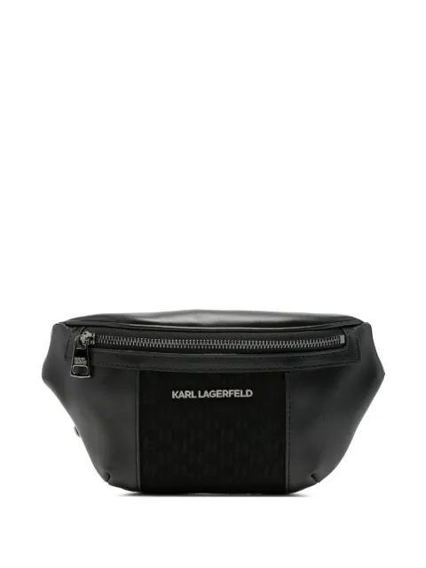 Karl Lagerfeld logo-plaque monogram-pattern belt bag Black 805911563115