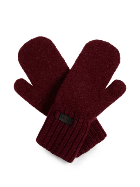 Canada Goose ribbed-knit logo-patch mittens Red 5495W0