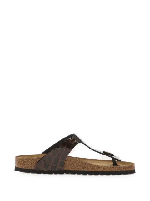 Birkenstock Gizeh crocodile-effect sandals Brown 1032837