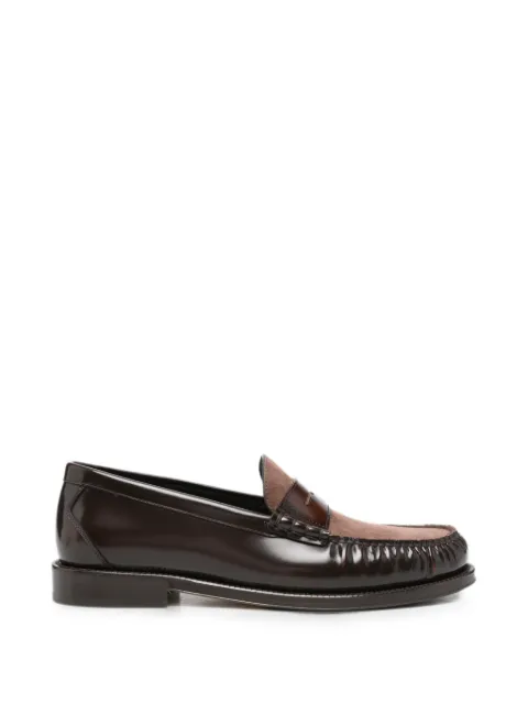 Brunello Cucinelli panelled leather loafers Brown MZUOXSF673
