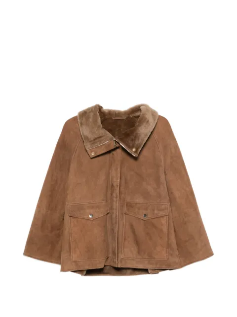 Manzoni 24 shearling-collar pocket jacket Brown 26M1735S41NOISETTE