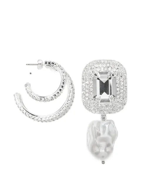 Magda Butrym crystal-embellished mismatched earrings Silver 411726