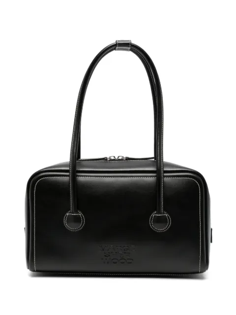 Marge Sherwood contrast-stitch embossed-logo tote bag Black M26431SB04PLBK