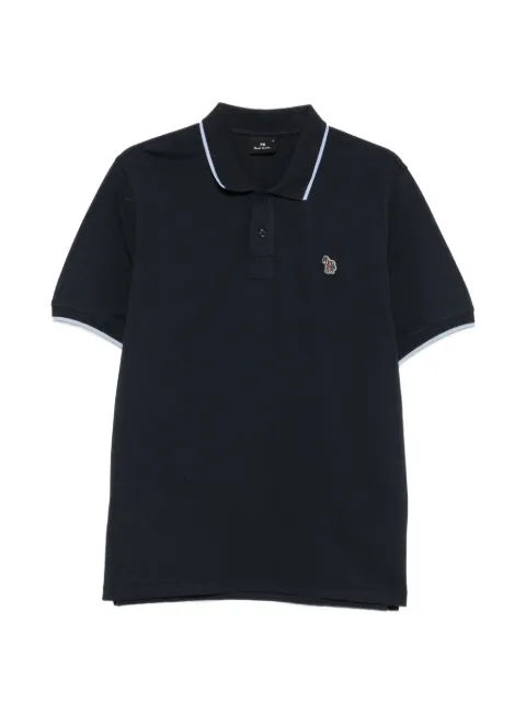 PS Paul Smith Zebra-patch tipped polo shirt Blue M2R151LZW21580