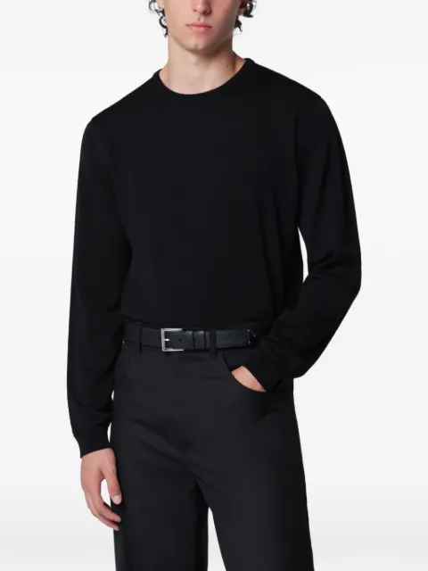 Roberto Collina crew-neck ribbed-trim sweater Black 263MYB01001WO