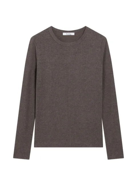 Max Mara ribbed-knit long-sleeve T-shirt Brown MXMSALMONEWO