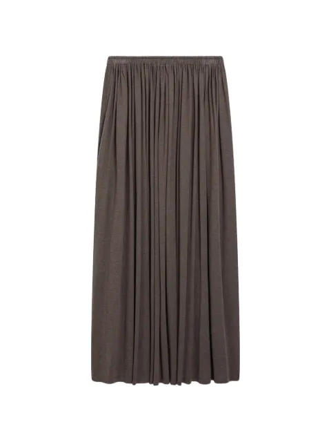 Max Mara long pleated skirt in lightweight jersey Brown MXMLIVREA