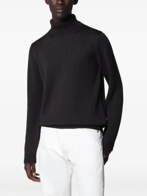 Roberto Collina ribbed-knit roll-neck sweater Brown 263MYB02003WO