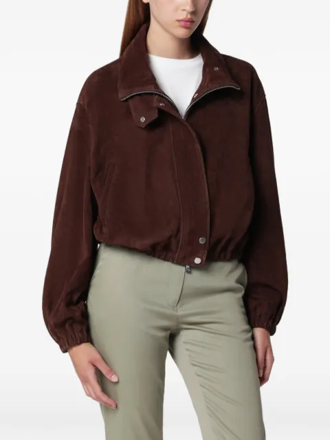 Nour Hammour Pia suede bomber jacket Brown SS12SUE