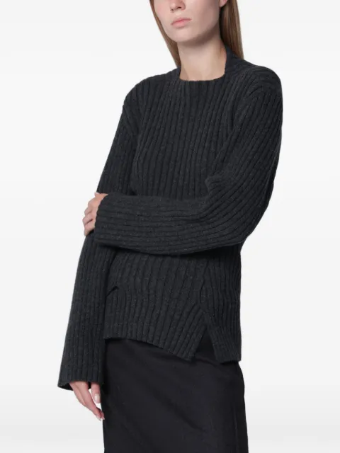 Victoria Beckham ribbed-knit side-slit sweater Grey 1326KJU007314AWO