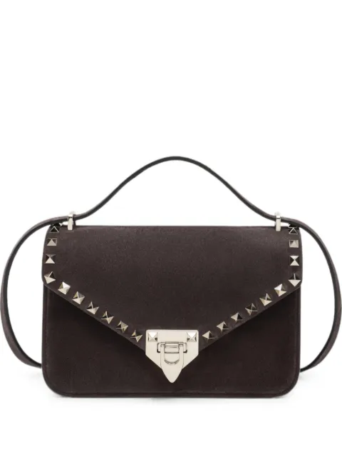 Valentino Garavani Rockstud suede shoulder bag Brown WB0T76KQQ