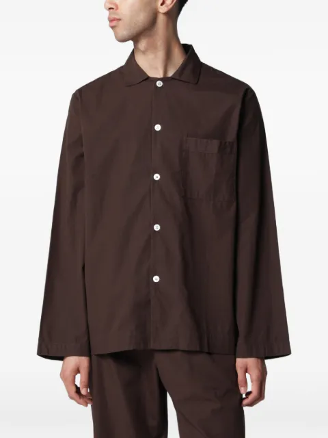 TEKLA poplin long-sleeved shirt Brown PPLSHIRTLS137CO