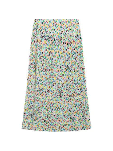 Valentino Garavani logo-print midi skirt White 9B3RAFC2AE8