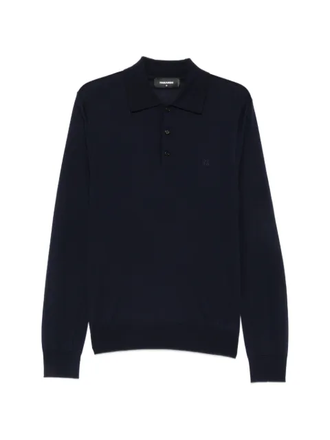 DSQUARED2 Upside Down long-sleeve polo shirt Blue HA1663D13205477