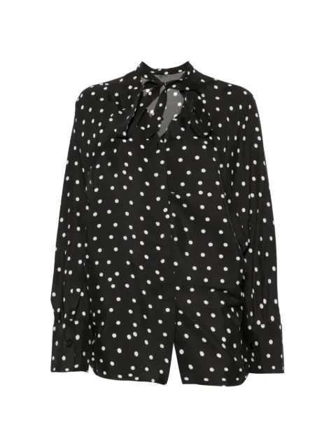 Christian Wijnants Tuvra polka-dot tie-neck blouse Black 8902