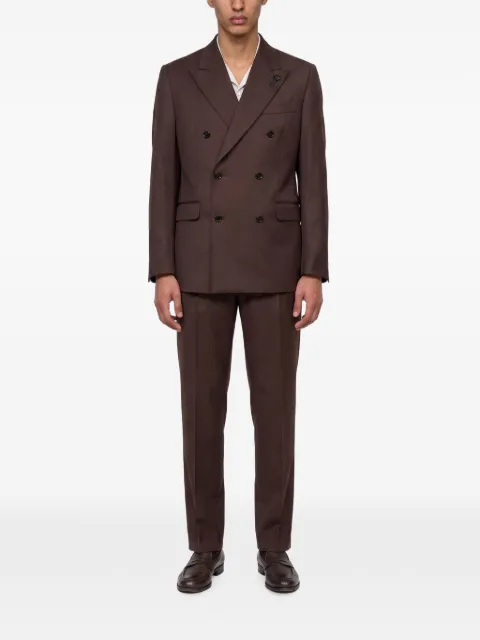 Lardini double-breasted peaked-lapel suit Brown AC5934EACIF67442460
