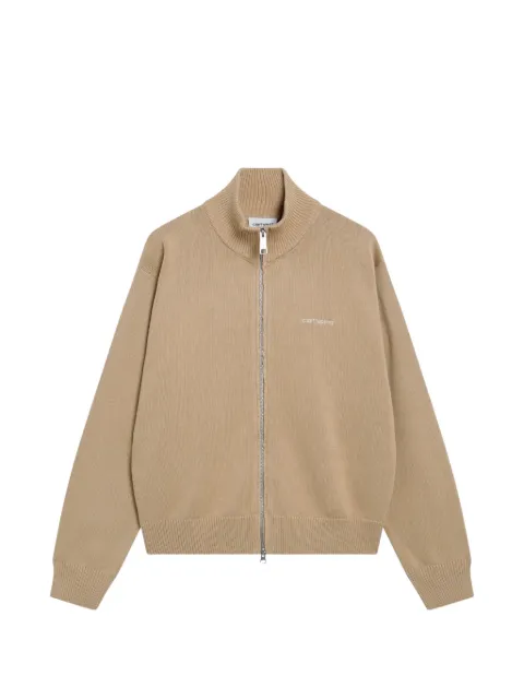 Carhartt WIP logo-embroidered zip-up sweater Neutrals I036859