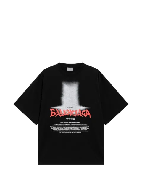Balenciaga graphic-print oversized T-shirt Black 871733TUVO4