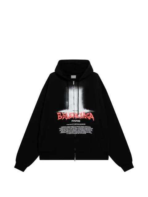 Balenciaga The Door oversized logo-print hoodie Black 850338TUVQ9