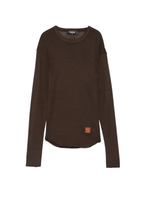 DSQUARED2 logo-patch virgin wool sweater Brown GD1602S22620146