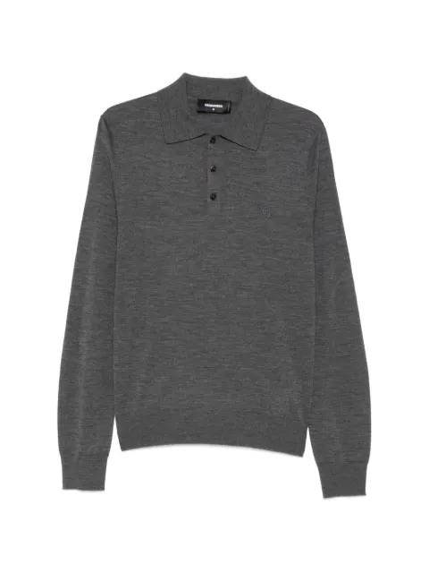 DSQUARED2 Upside Down long-sleeve polo shirt Grey HA1663D13205859