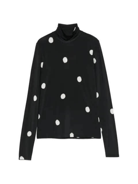 Christian Wijnants Tugal polka-dot high-neck top Black TUGAL8907