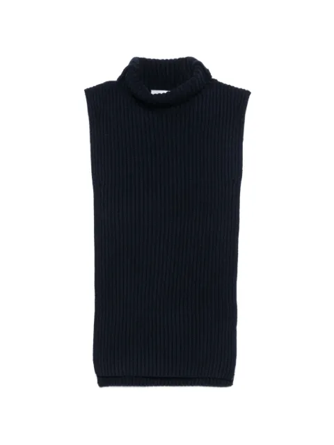 Christian Wijnants ribbed-knit mock-neck knitted top Blue KAWSAR8998