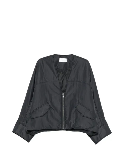 Christian Wijnants Jelana zip-up collarless jacket Blue JELANA8942