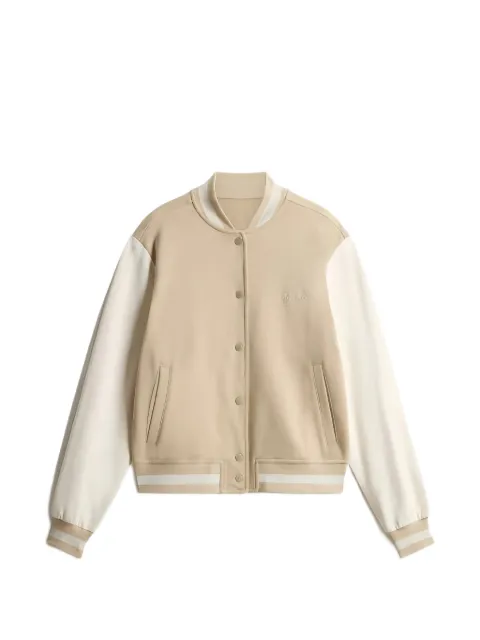 Woolrich embroidered-logo drop-shoulder jacket Neutrals CFWWSW2009FRUT5329