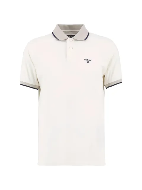 Barbour logo-embroidered tailored-fit polo shirt Neutrals MML1281WH32