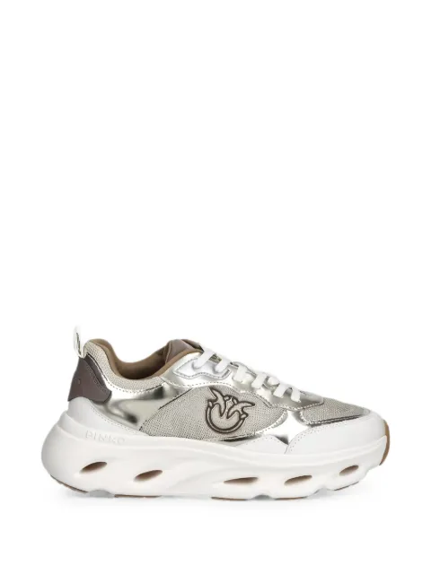 PINKO Love Birds mirror-effect sneakers White 167P144Z22