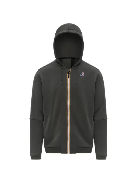 K-Way logo-print zip-up hoodie Grey K1126HW