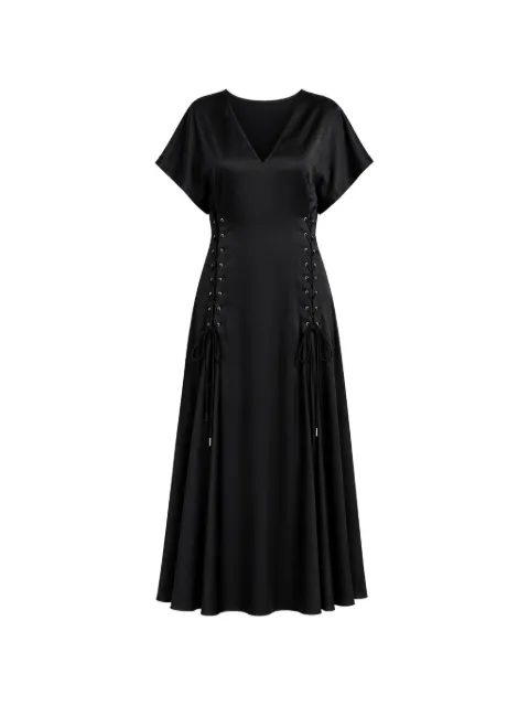 PINKO lace-up satin maxi dress Black 106813A3AV
