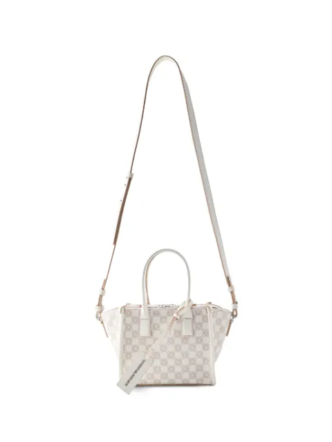 Emporio Armani logo-pattern zip-top shoulder bag Neutrals EW004907AF25820F0214