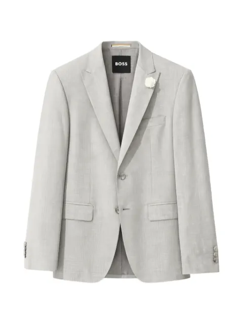 BOSS mélange peak-lapel jacket Grey 50557512