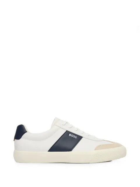 BOSS suede-panelled logo-print sneakers White 50557852