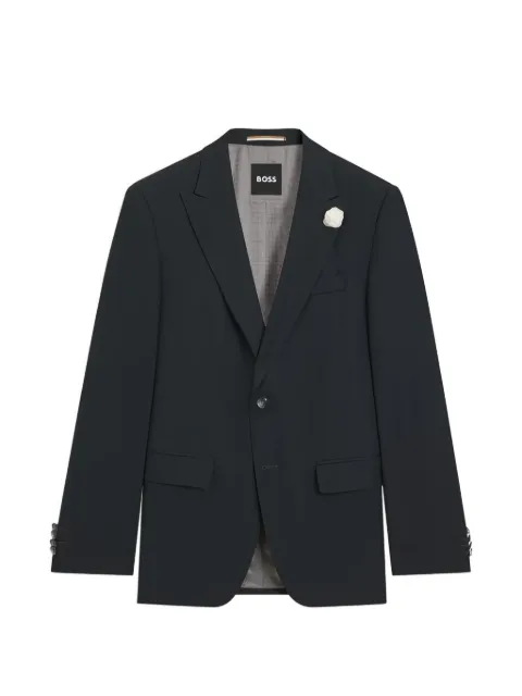 BOSS mélange peak-lapel jacket Green 50557512